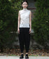 Stand Collar Pleated Top